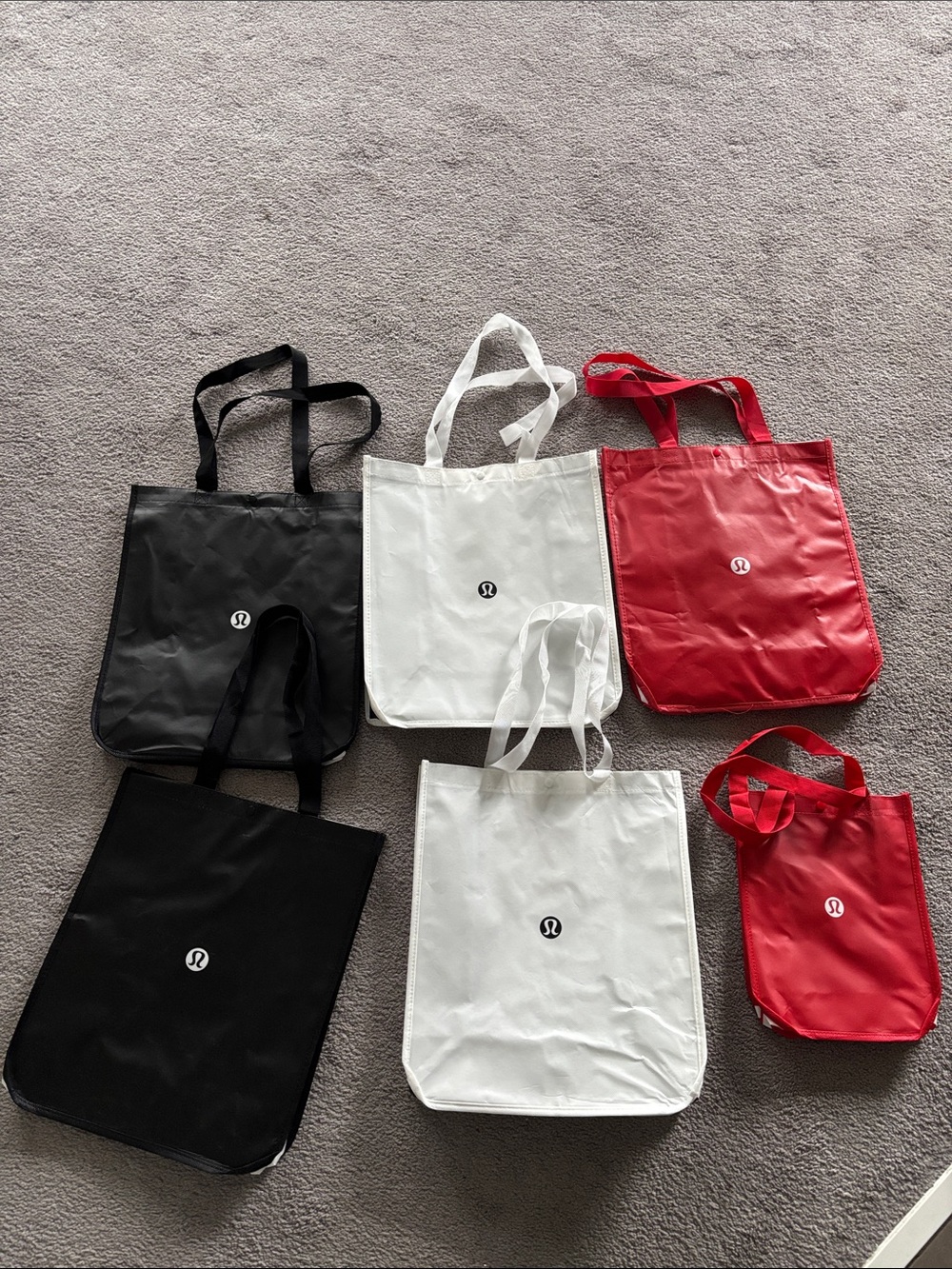 lululemon athletica Reusable Tote Bags - Black, White & Red